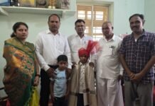 आमदार डॉ. बाबासाहेब देशमुख यांच्या हस्ते कु.श्लोक देशमुख याचा सत्कार संपन्न